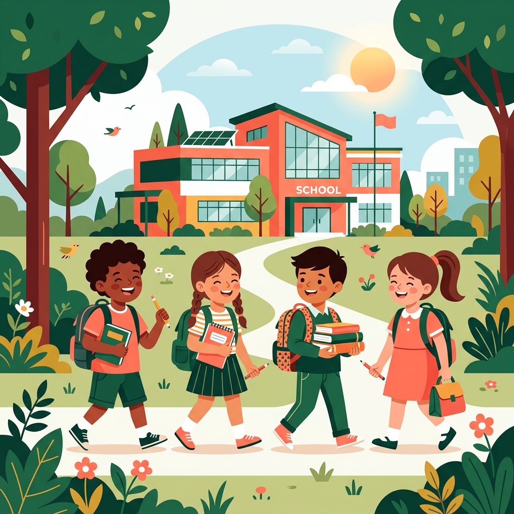 Underprivileged children getting school packs